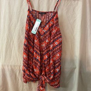 Pink Clover Canya Tie Front Top